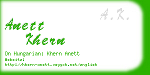 anett khern business card